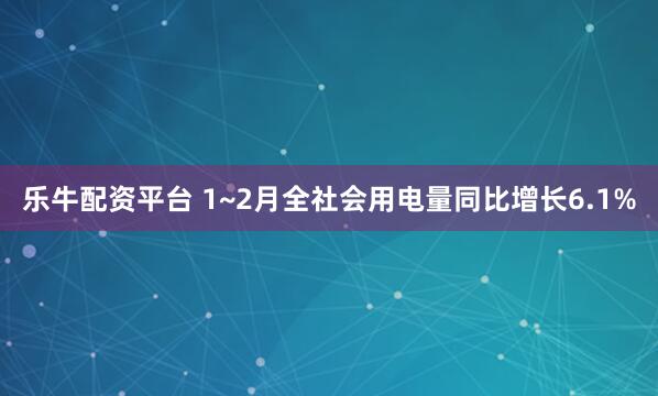 乐牛配资平台 1~2月全社会用电量同比增长6.1%